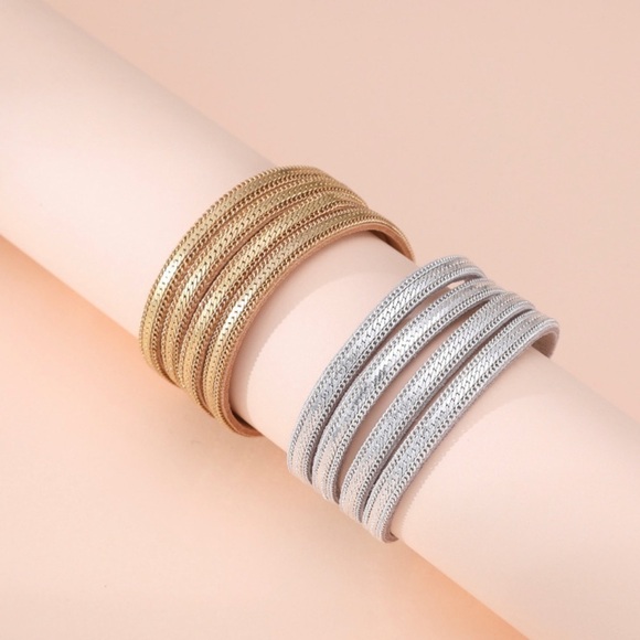 NEW Gold chain cuff bracelet - Picture 2 of 5